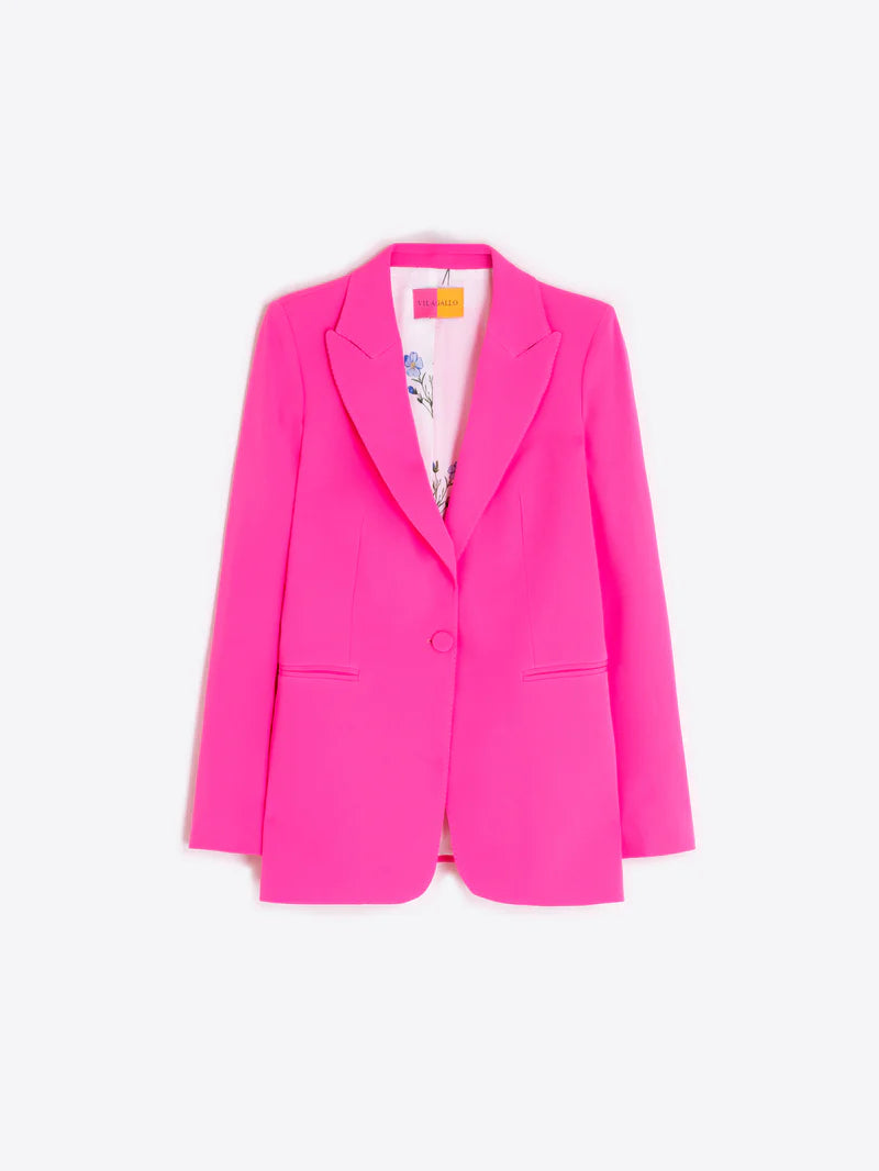 VILAGALLO NEON PINK CREPE JACKET