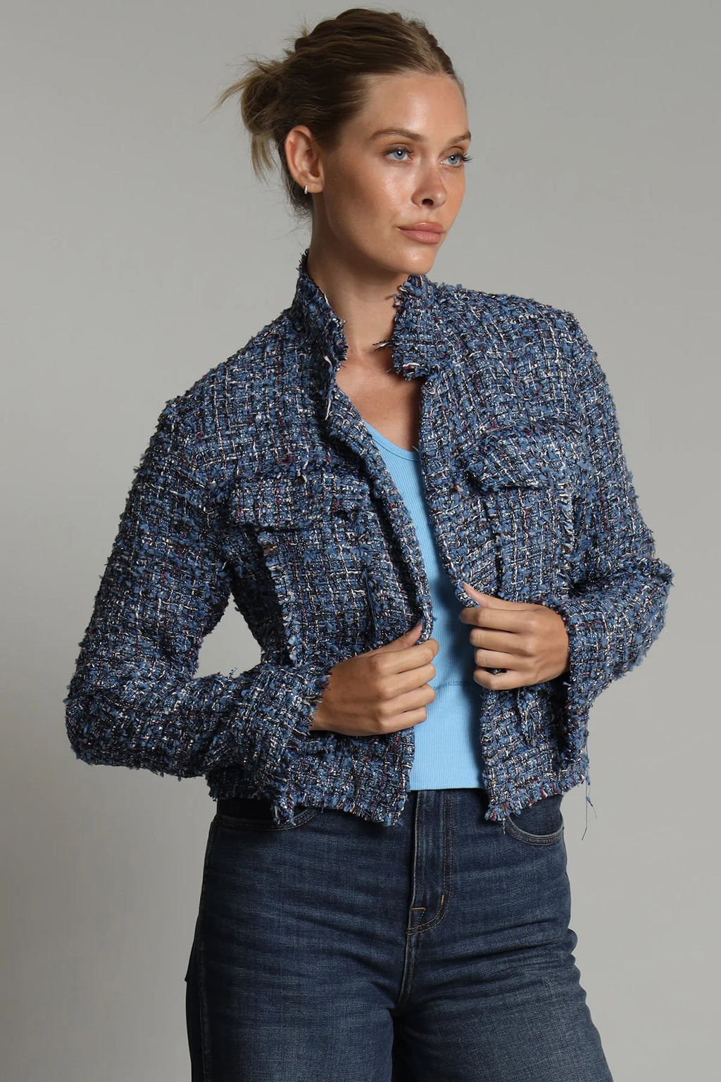 LOLA + SOPHIE DENIM TWEED JACKET