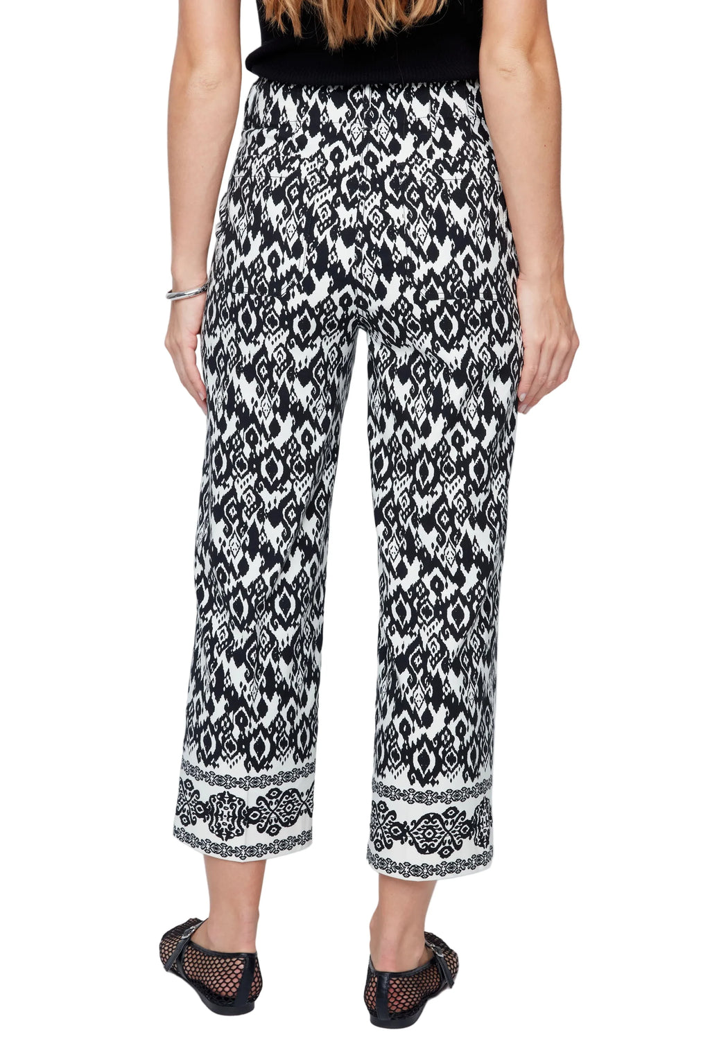RENUAR LINEN BLEND BORDER PRINT PANT