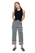 RENUAR LINEN BLEND BORDER PRINT PANT