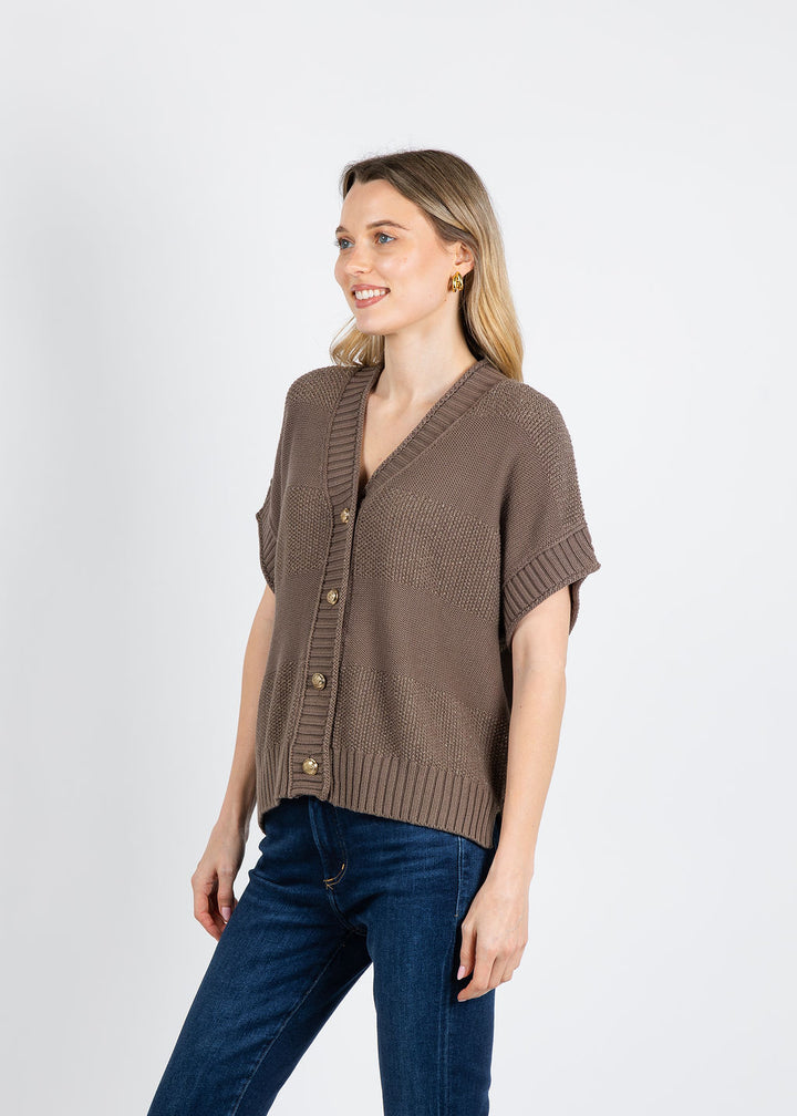 REPEAT TEXTURED METALLIC CARDIGAN