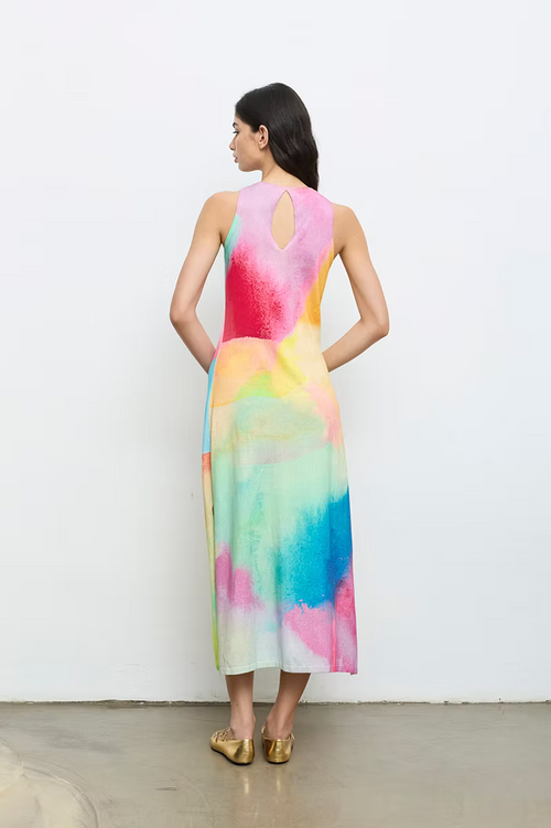 ALDO MARTINS SLEEVELESS WATERCOLOR MAXI